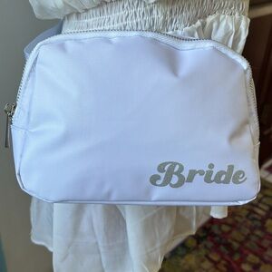 Brides Belt Bag make up bag cosmetic case fanny pack Nylon White / silver